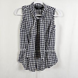 Normal Kamali Sleeveless Gingham Shirt in Blue/White - Size M